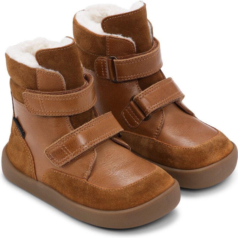 Dětské zimní barefoot boty Bundgaard BASIL Cognac s TEX
