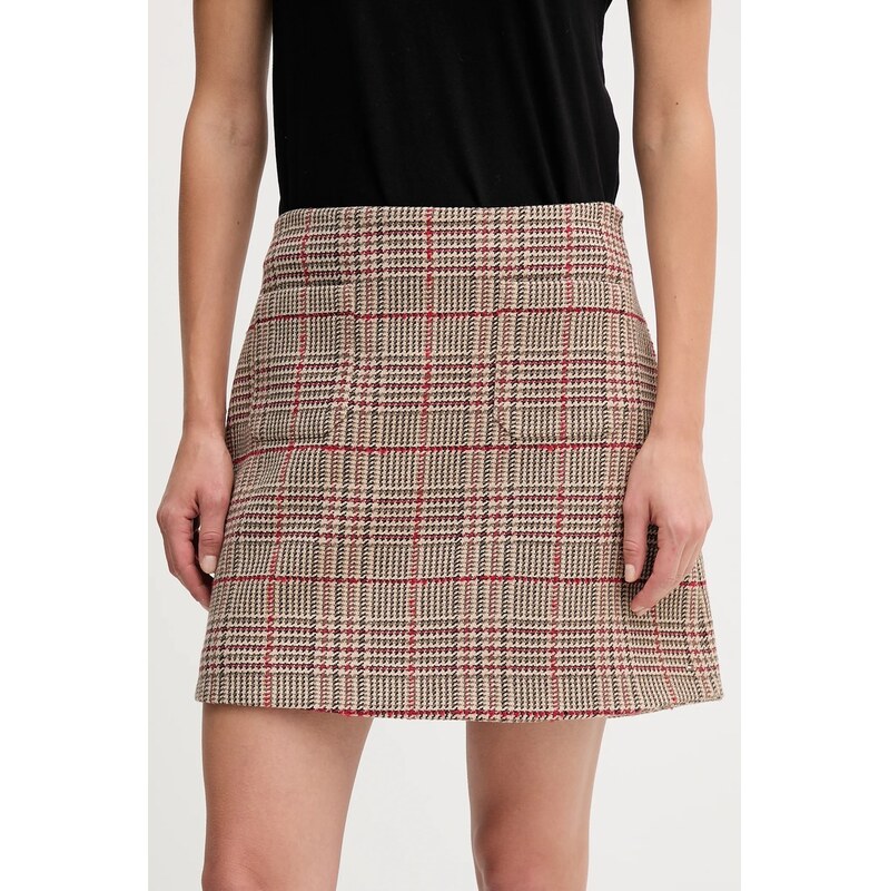 Sukně s příměsí vlny Tommy Hilfiger