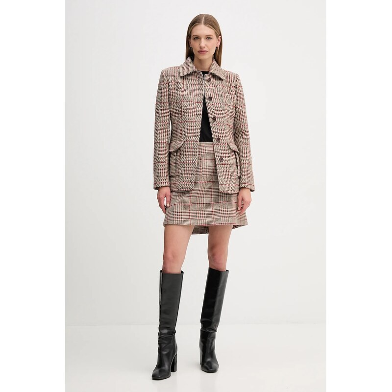 Sukně s příměsí vlny Tommy Hilfiger