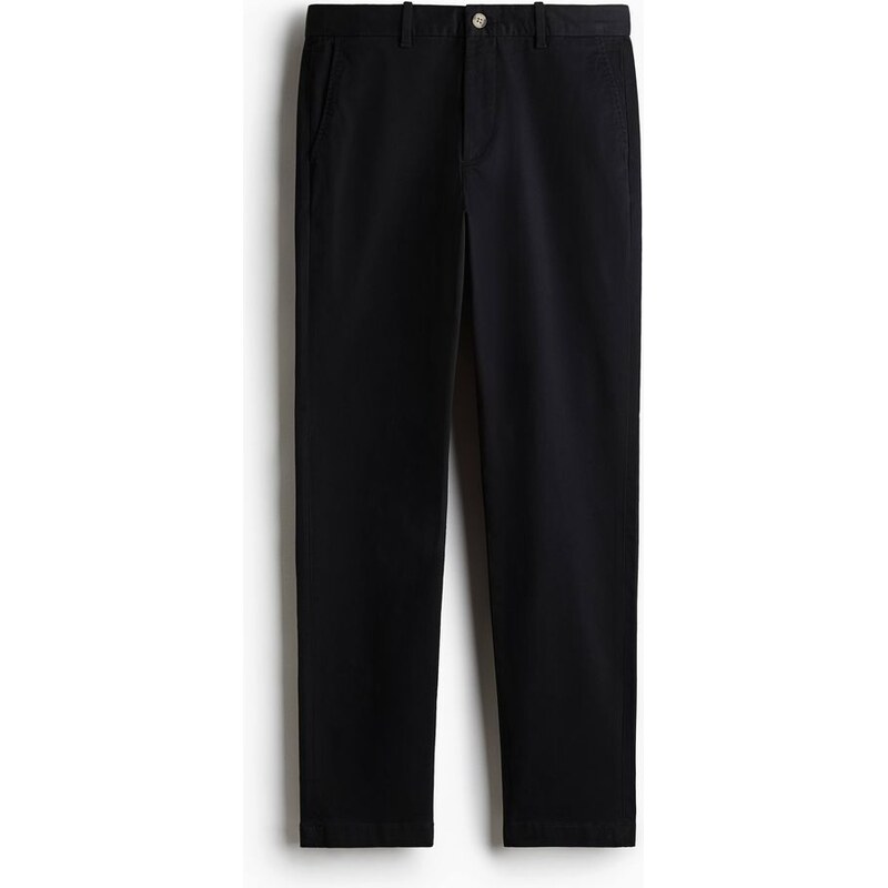 H&M - Bavlněné kalhoty chino Slim Fit - Černá