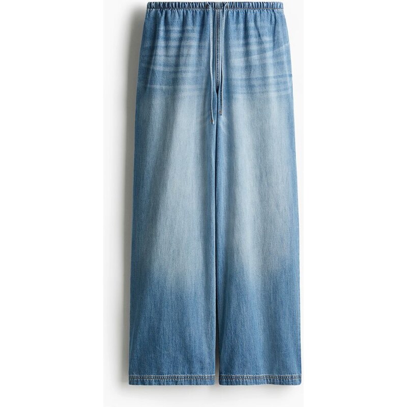 H&M - Džíny se stahovací šňůrkou - Světlý Denim Blue