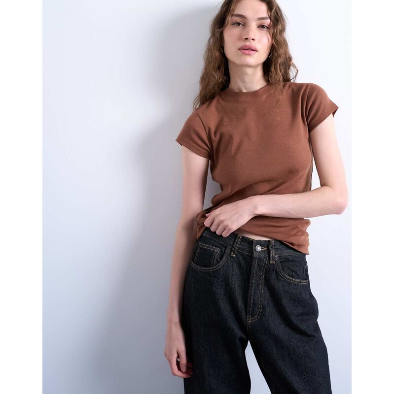 Topshop everyday tee in coffee-Brown