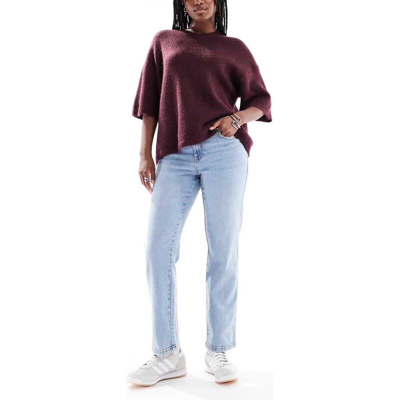 Vero Moda Amara straight leg ankle length stretch jeans in light
