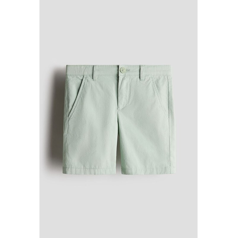 H&M - Bavlněné šortky chino - Šalvějově Zelená