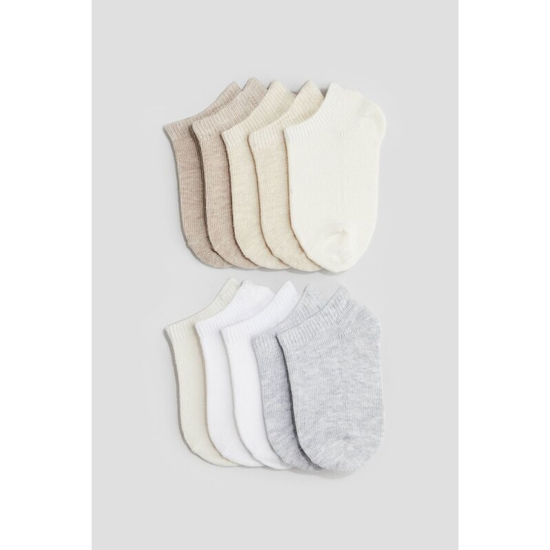 H&M - Ponožky pod kotníky 10 párů - bílá 108418004