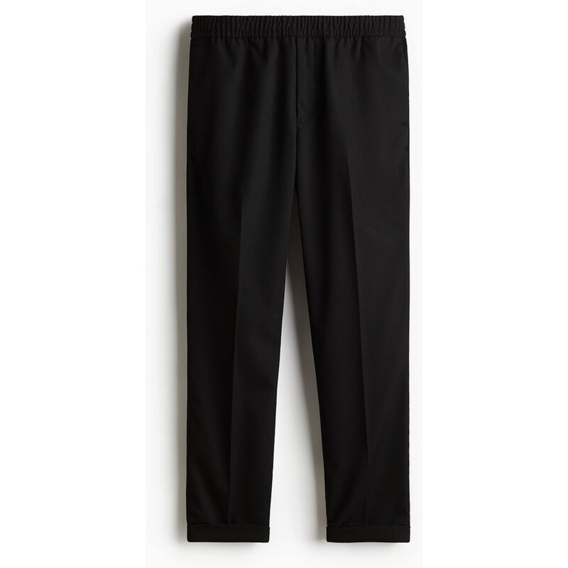H&M - Keprové kalhoty Slim Fit - Černá