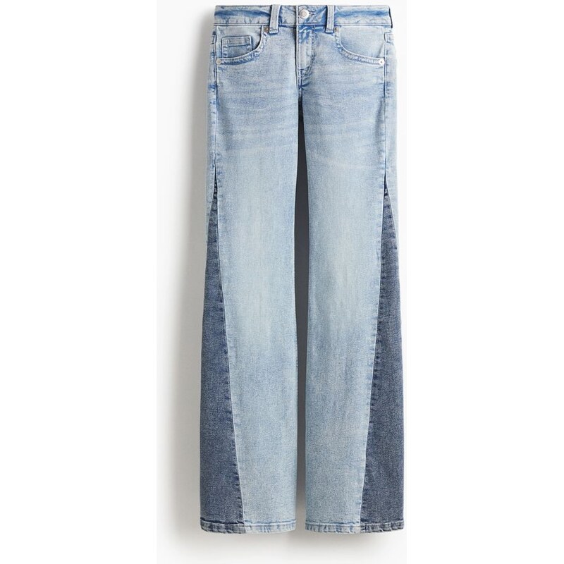 H&M - Flared Low Jeans - Světlý Denim Blue/Barevný Blok