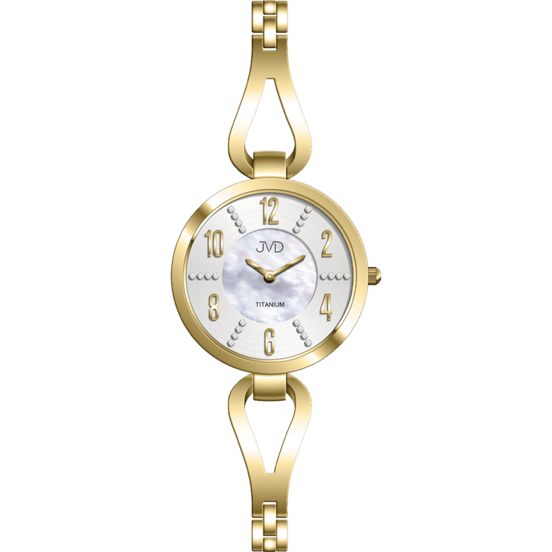 JVD Dámské designové luxusní zlacené titanové hodinky JVD J5036