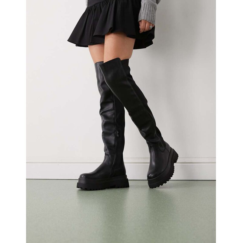 Buffalo pluto over the knee boot in black 109404771