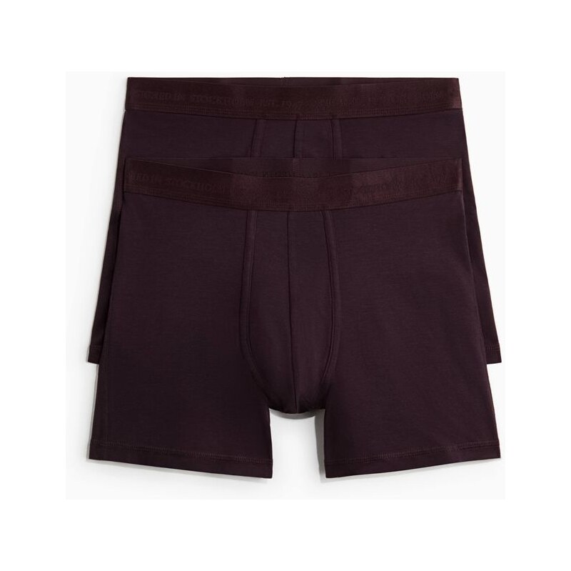 H&M - Středně dlouhé trenýrkys Lycrou 2 kusy - Vínová