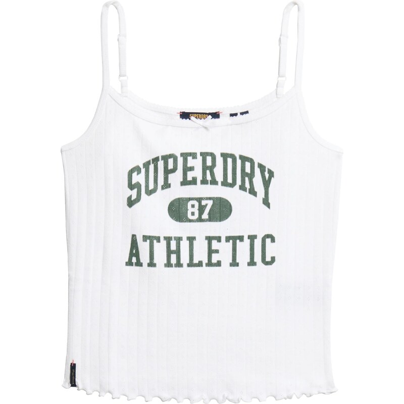Superdry & Co Top zelená / barva bílé vlny