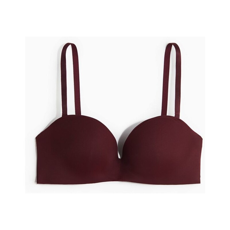 H&M - Balkonetka super push-up z mikrovlákna - červená 108510062