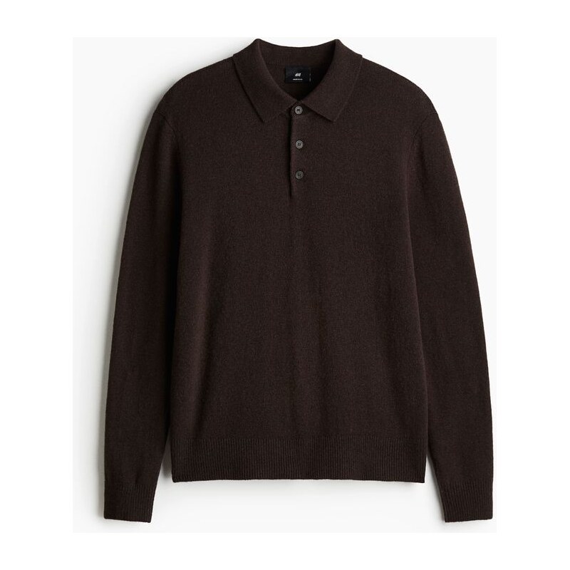 H&M - Vlněný tops límečkem Regular Fit - Hnědá