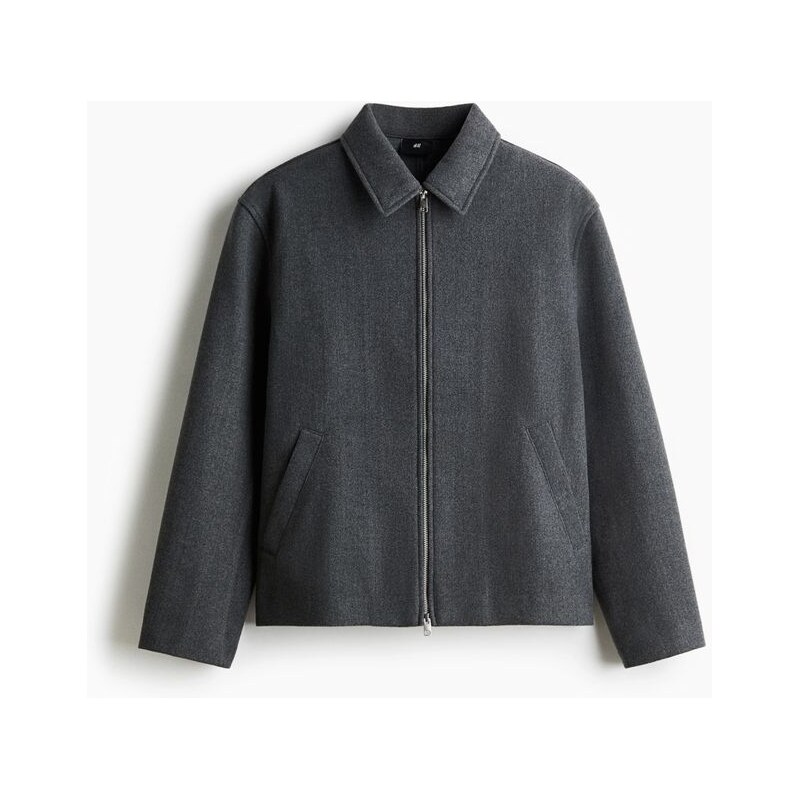 H&M - Plstěná svrchní košile Regular Fit - Tmavě Šedá