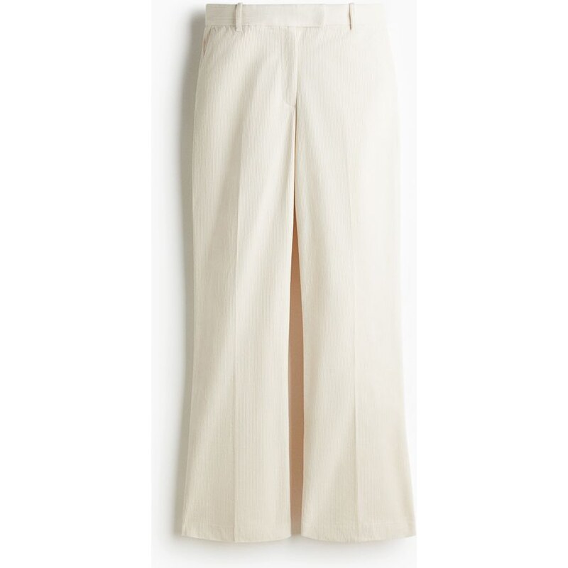 H&M - Manšestrové kalhoty Bootcut - Krémová