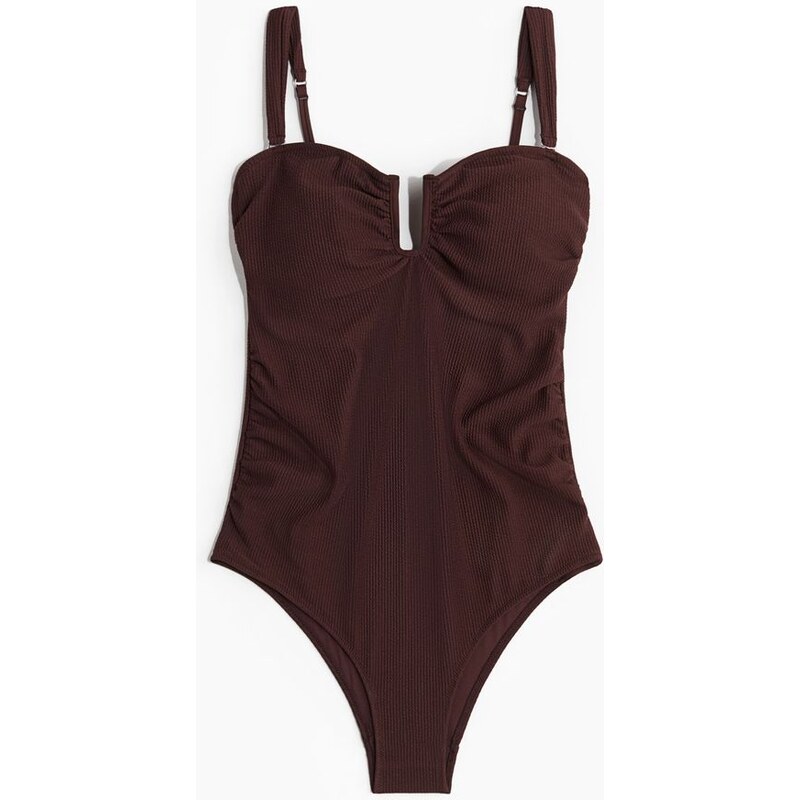 H&M - MAMA Bandeau swimsuit - Tmavě Hnědá