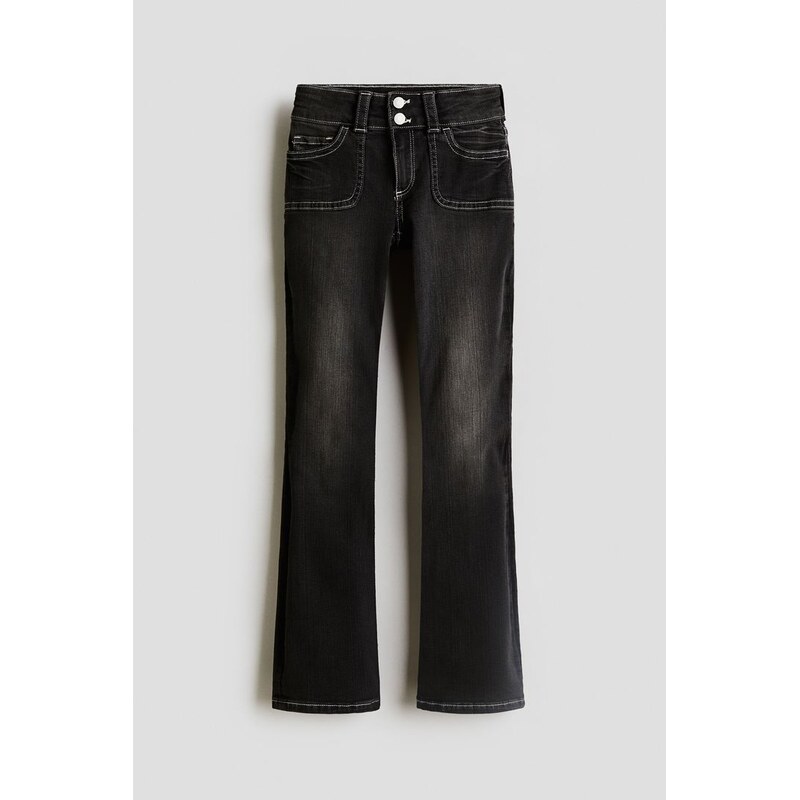H&M - Bootcut Leg Low Jeans - Černý Denim