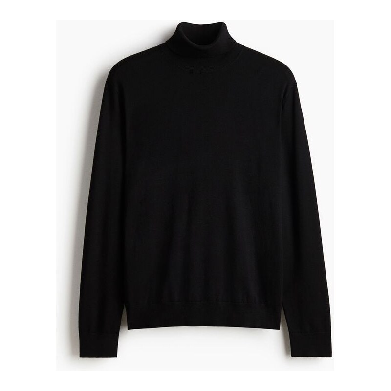 H&M - Svetrs rolákem Regular Fit - Černá