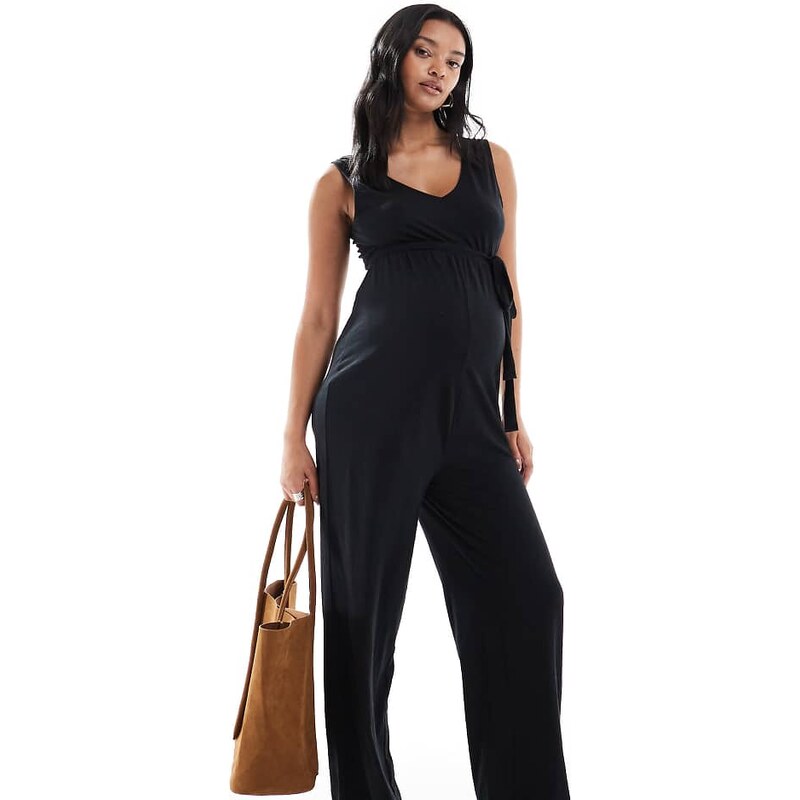 Mama.licious Mamalicious Maternity v neck tie waist jersey wide