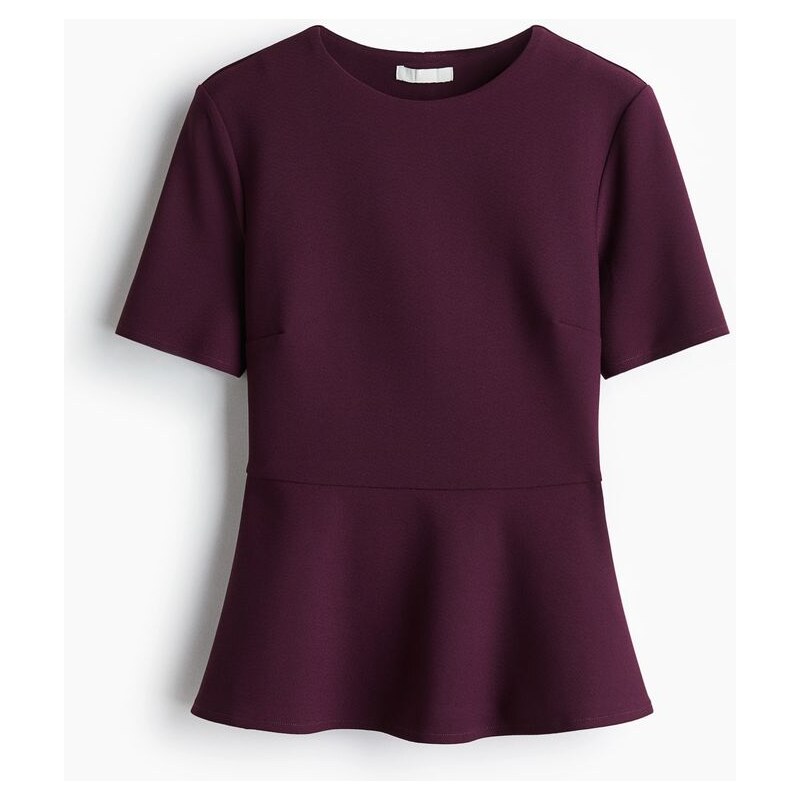 H&M - Top peplum - Vínová