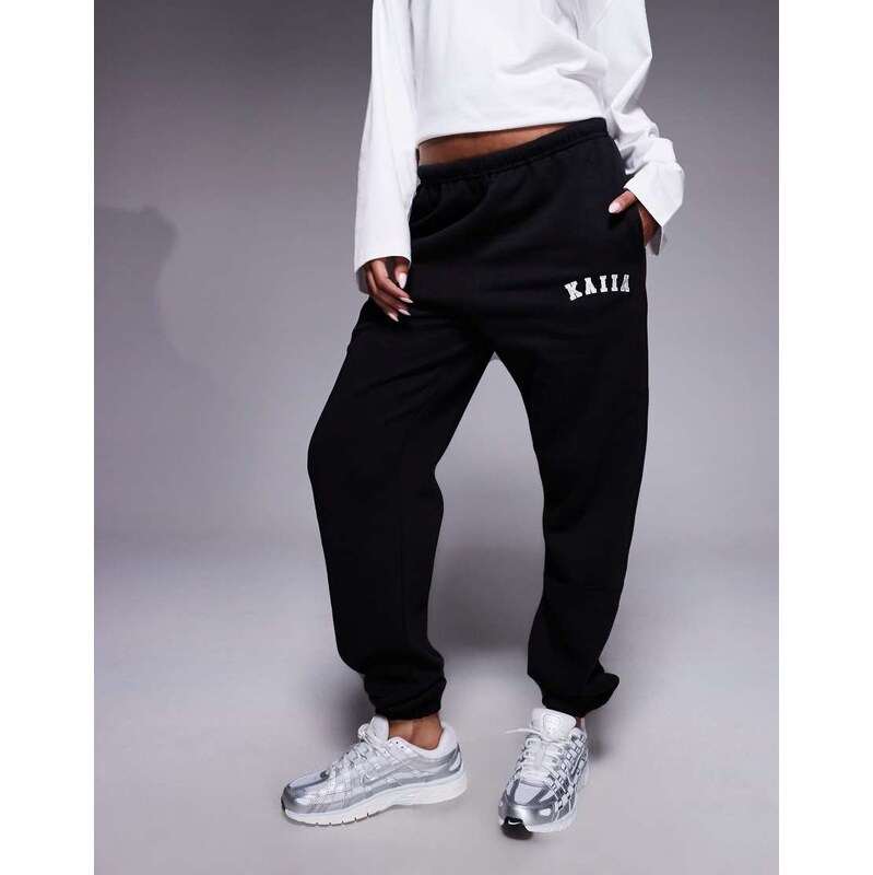 Kaiia cotton blend cuffed joggers co-ord in black 113358785