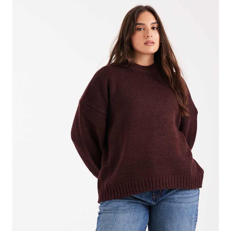 ASOS Curve ASOS DESIGN Curve super oversized chunky crew neck jumper 109130559