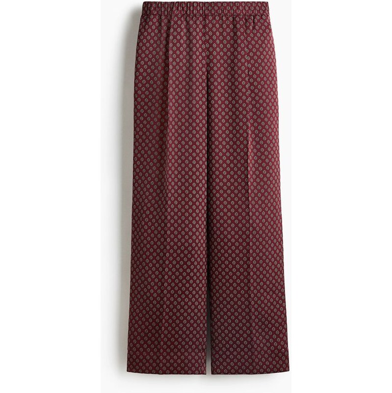H&M - Natahovací kalhoty - Vínová/Vzor