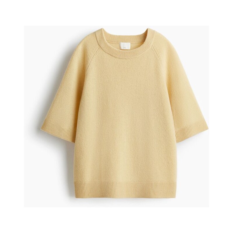 H&M - Oversized vlněné tričko - žlutá 108418110