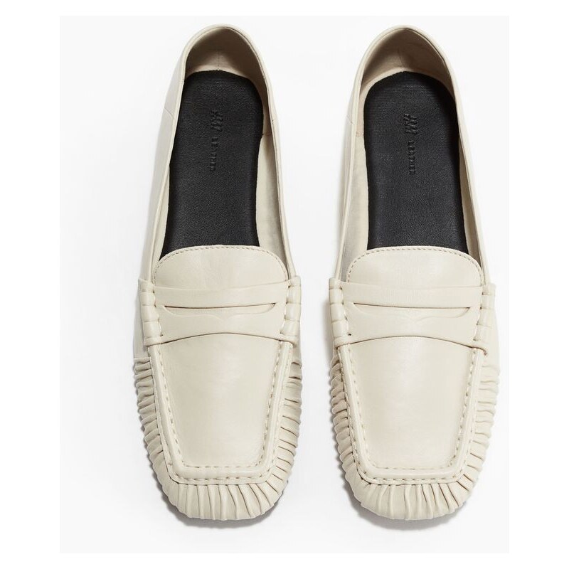 H&M - Kožené mokasíny - béžová 108615523