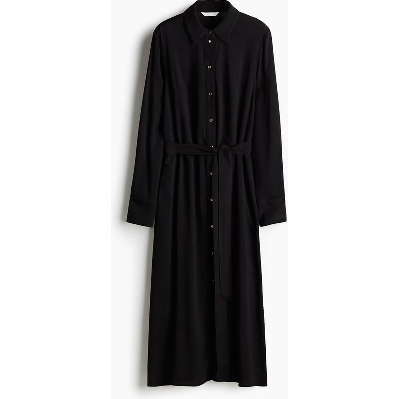 H&M - Košilové šatys vázacím páskem - Černá