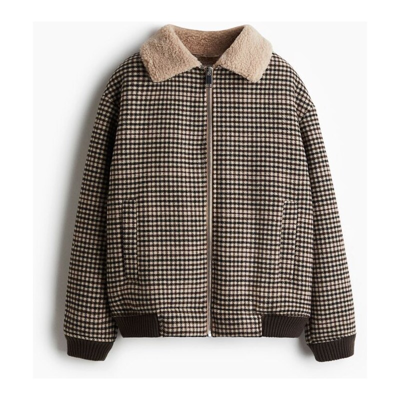 H&M - Bundas plyšovou podšívkou - hnědá 108729913