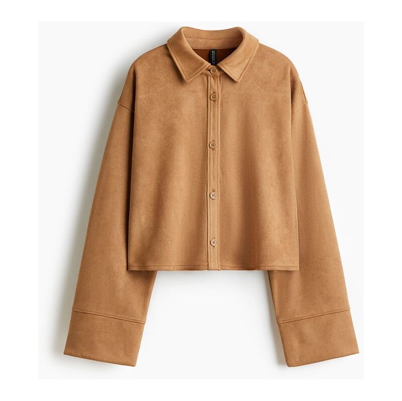 H&M - Košile Loose Fit - Tmavě Béžová