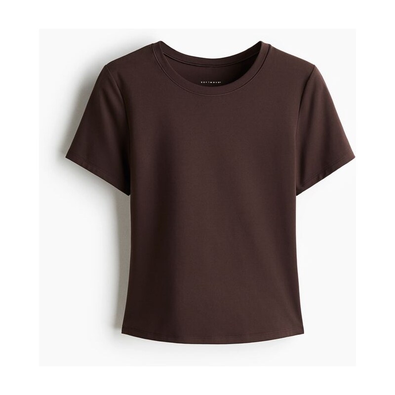 H&M - Sportovní tričko SoftMove - Hnědá