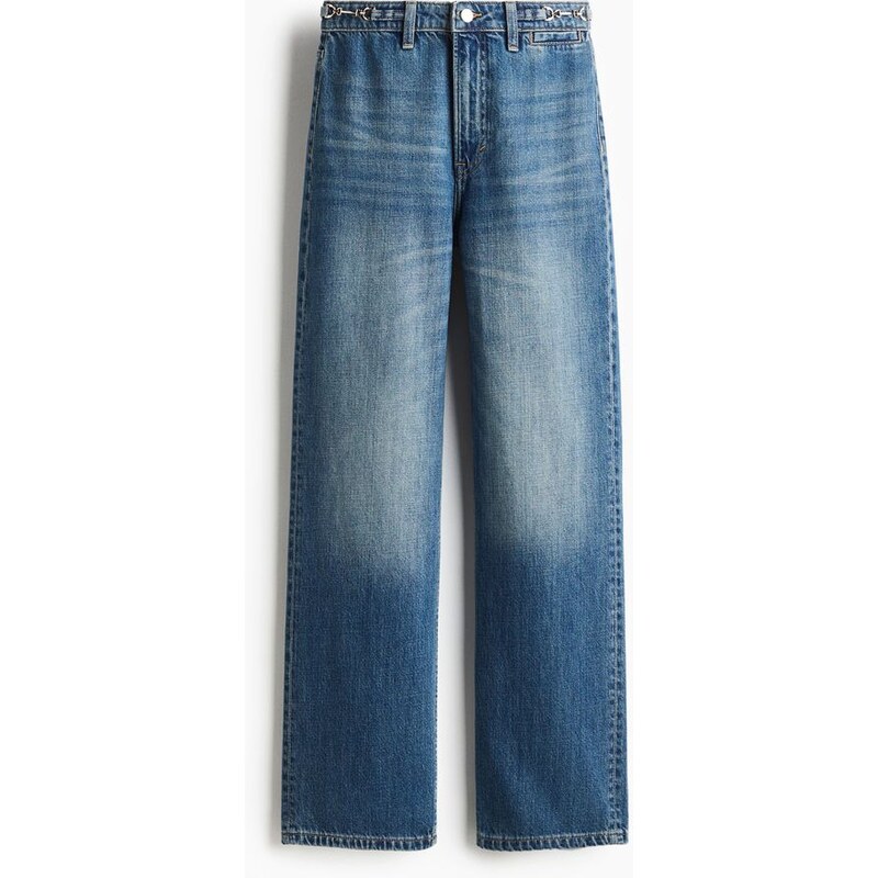 H&M - Straight High Jeans - Denim Blue