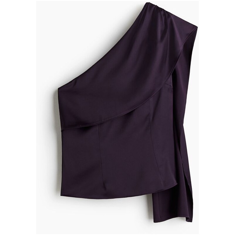 H&M - Saténový tops šálovým detailem - fialová 108896213