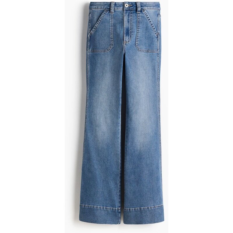 H&M - Flared High Jeans - modrá 109005342