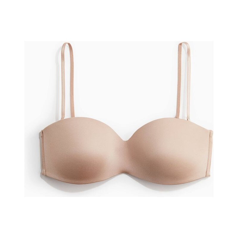 H&M - Vyztužená podprsenka bandeau - Béžová