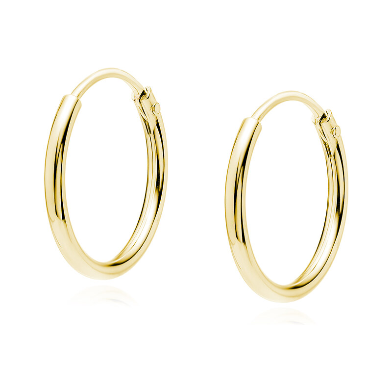 Olivie Stříbrné 12mm KROUŽKY GOLD 7309 109011482