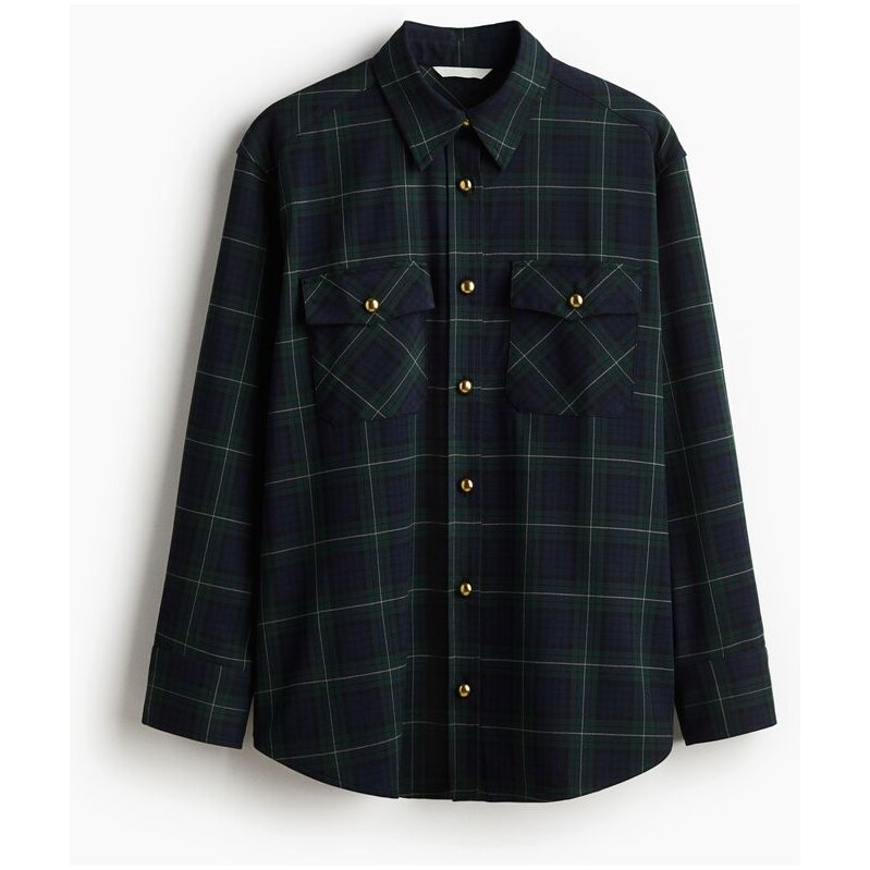 H&M - Oversized flanelová košile - modrá 108885027