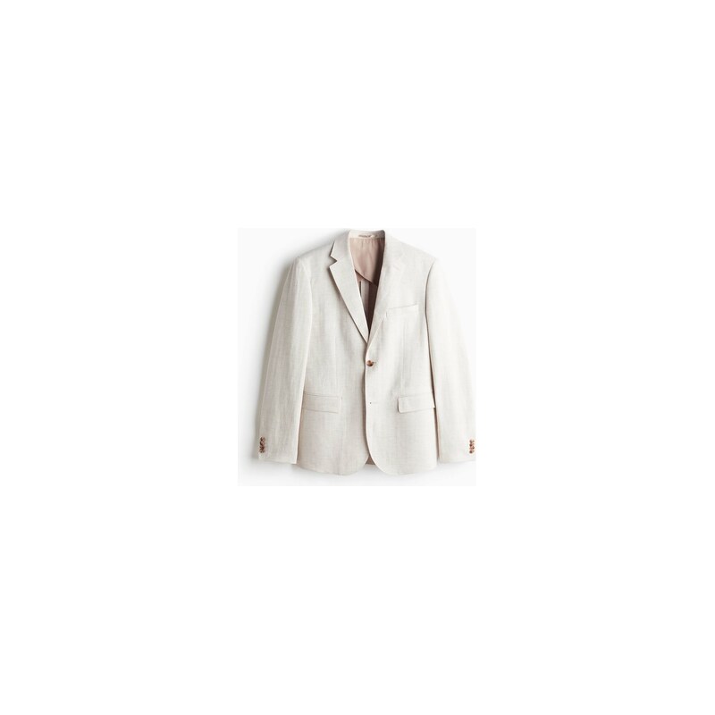 H&M - Sako z lněné směsi Regular Fit - Béžová
