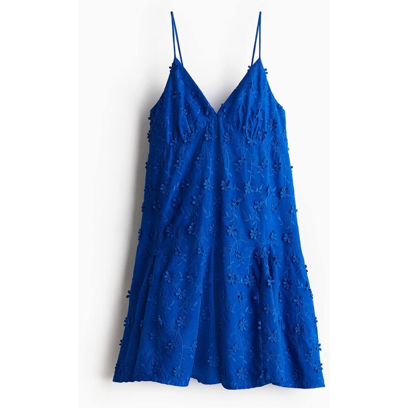 H&M - Bavlněné šatys aplikacemi - modrá 108137192