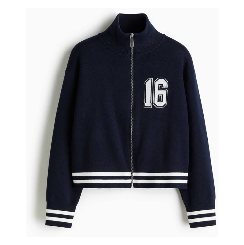 H&M - Svetr na zip - modrá 108429440