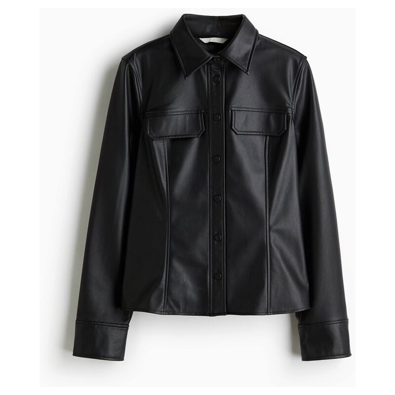 H&M - Košiles povrchovou úpravou - černá 108637843