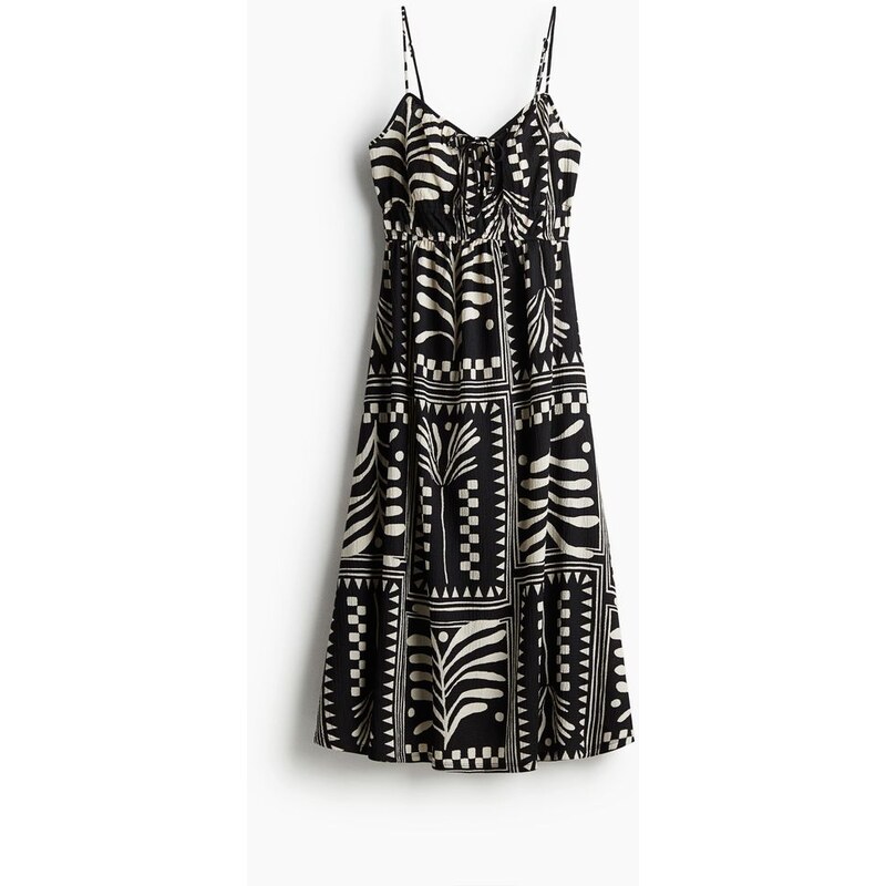 H&M - Šaty z mačkaného žerzeje - Černá/Vzor