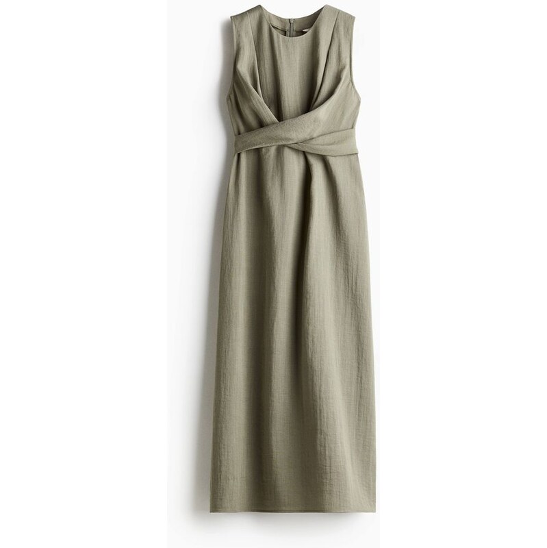 H&M - MAMA Šaty na kojení se zadním zavazováním - Khaki Zelená