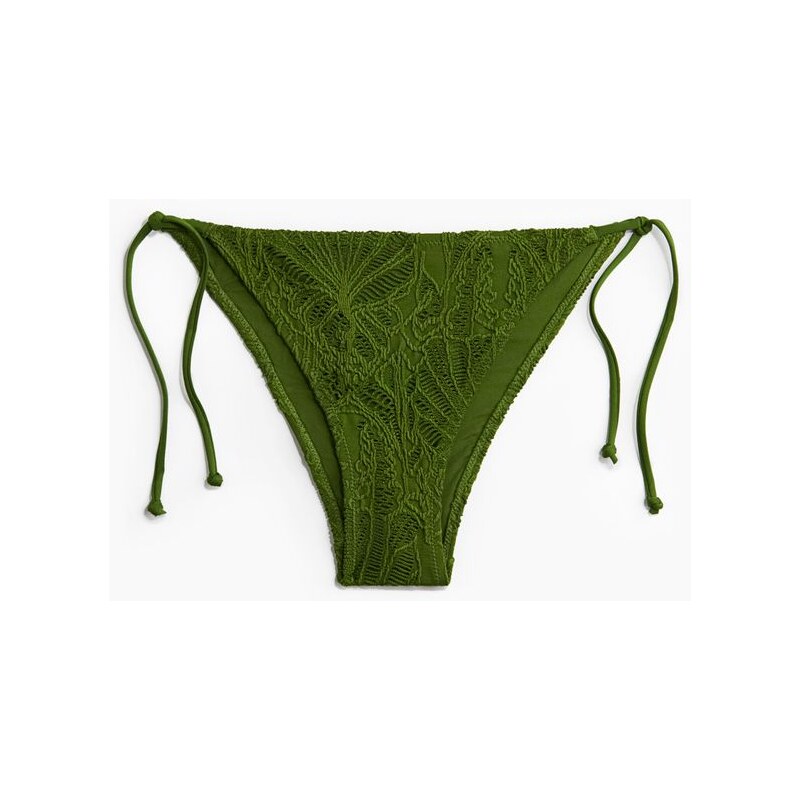 H&M - Zavazovací bikinové kalhotky tanga - Zelená