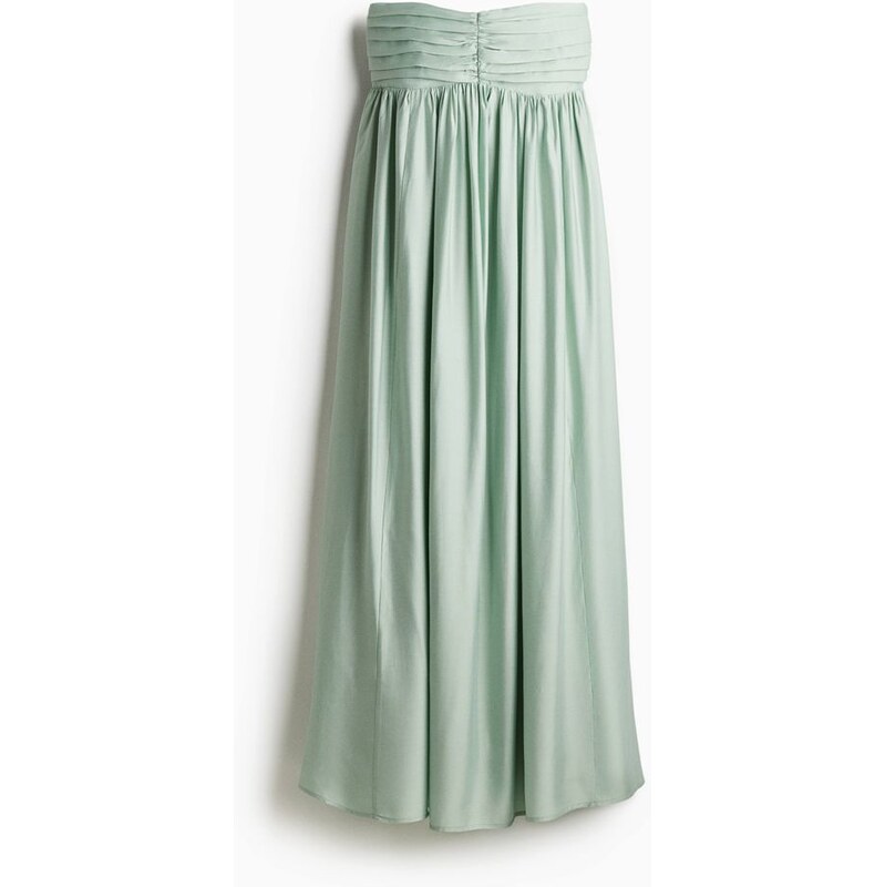 H&M - Skládané šaty bandeau - Světle Zelená