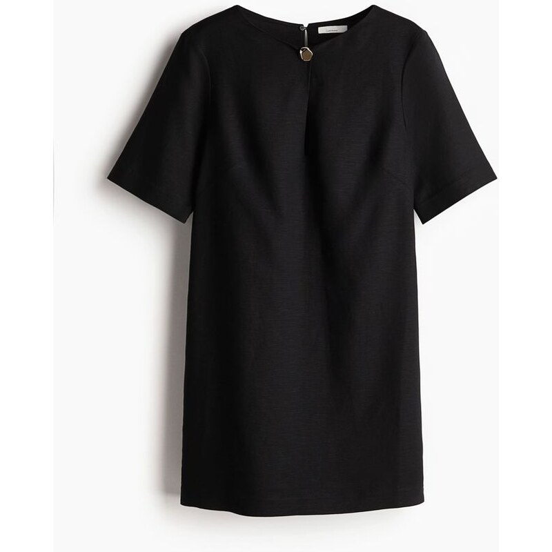 H&M - Šaty z lněné směsi - Černá