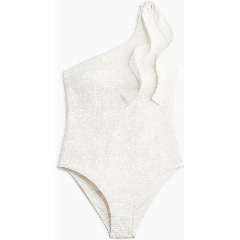 H&M - Plavkys vyztuženými košíčky a jedním ramínkem - Bílá