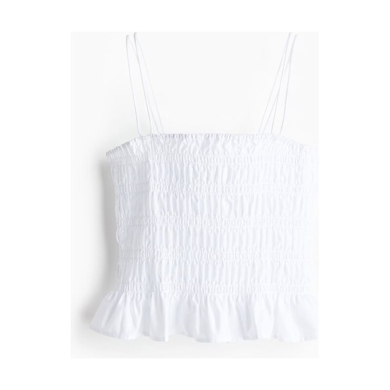 H&M - Top na ramínkas žabkováním - Bílá